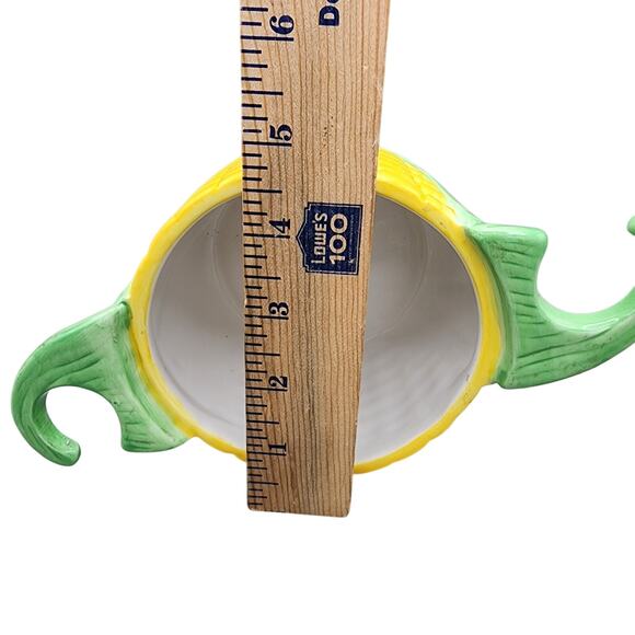 Boston Warehouse Ceramic Corn On The Cob Butter Bowl Warmer Spreader Brush Whisk - Picture 5 of 7